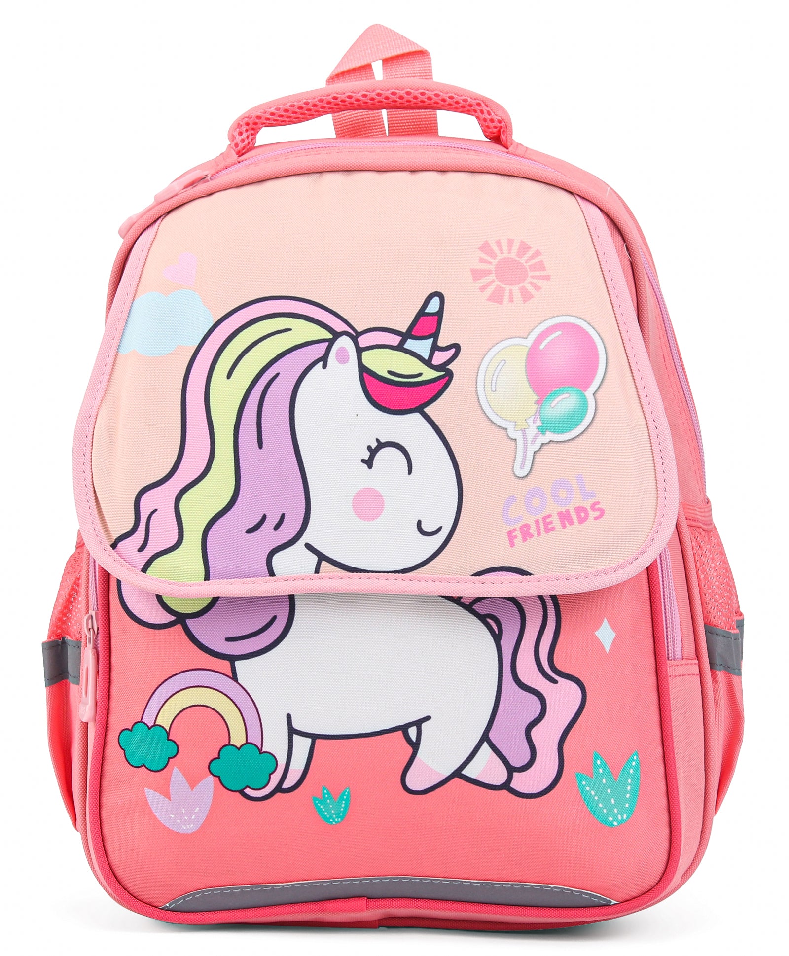 Unicorn & Balloons Print Backpack - Peach