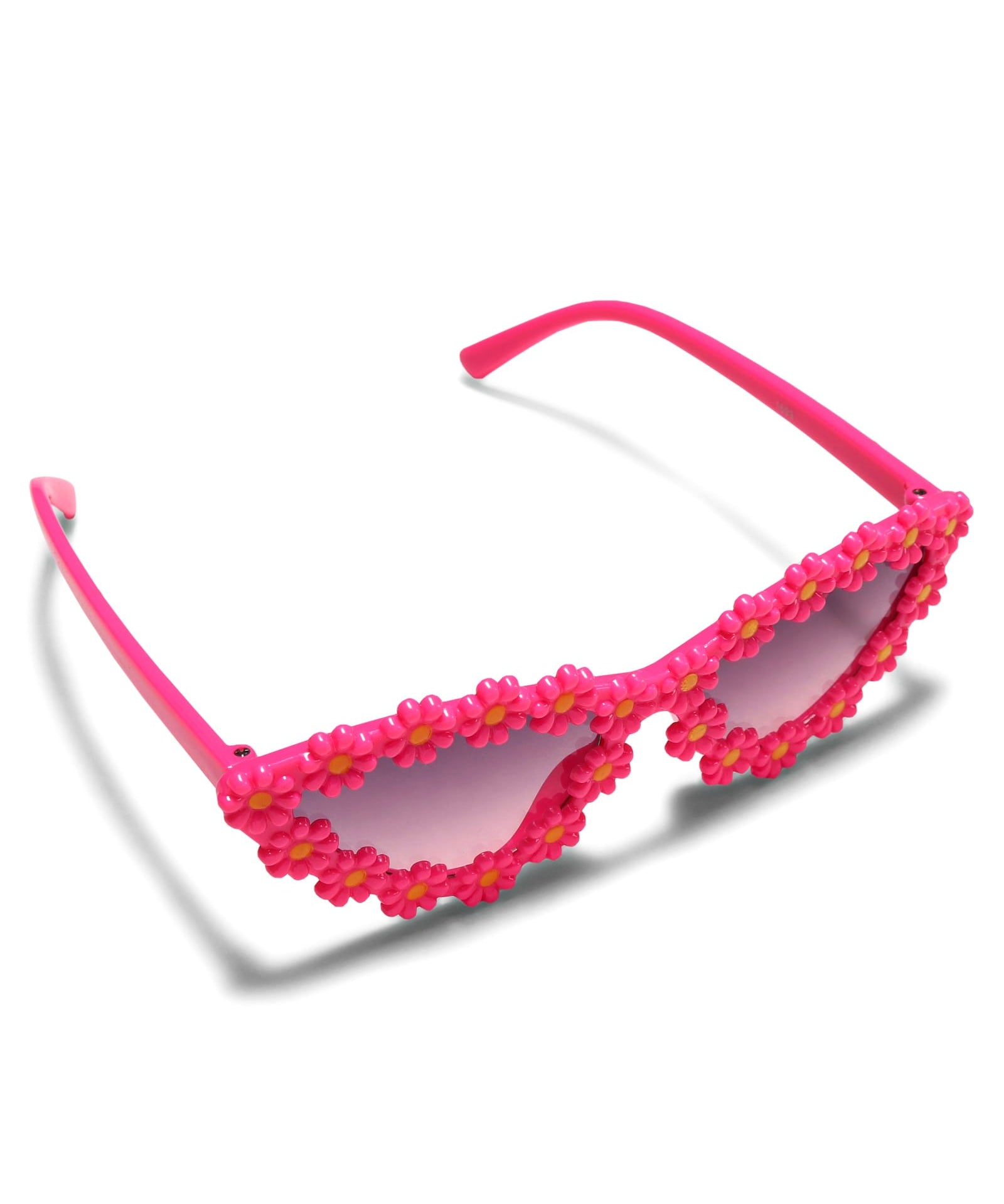 CAT EYES SHAPE FLOWER APPLIQUE SUNGLASSES