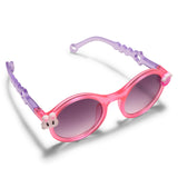 CARTOON APPLIQUE ROUND SUNGLASSES