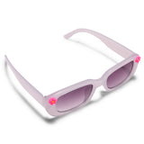 FLOWER APPLIQUE NARROW SUNGLASSES