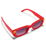 FLOWER APPLIQUE NARROW SUNGLASSES