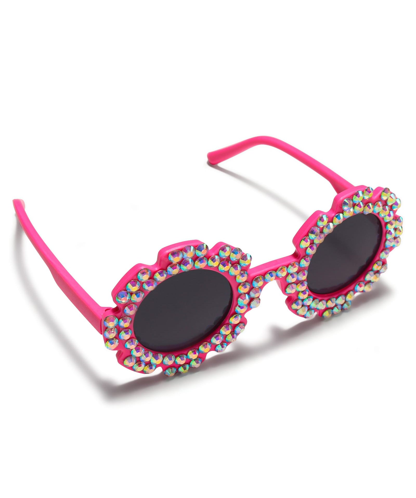 BEADED APPLIQUE SUNFLOWER SHAPE SUNGLASSES