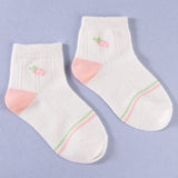 Pack Of 3 Rabbit & Carrot Print Cotton Socks - Multicolor
