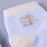Pack Of 3 Rabbit & Carrot Print Cotton Socks - Multicolor