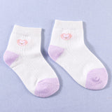 Pack Of 2 Rabbit Print Cotton Socks - White & Sea Green