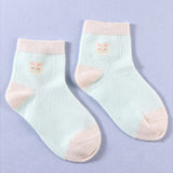 Pack Of 2 Rabbit Print Cotton Socks - White & Sea Green