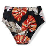 Knot Detailed Leaves Printed 2 Piece Swimsuit - Black