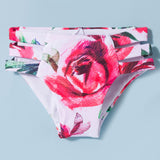 HALTER NACK FRILL APPLIQUE 2 PIECE SWIMSUIT - WHITE & RED