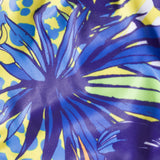 CRISS-CROSS LEAVES PRINTED 2 PIECE SWIMSUIT - BLUE