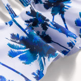 HALTER NECK FLORAL PRINTED 2 PIECE SWIMSUIT - BLUE