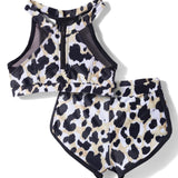 LITTLE LEOPARD SPLASH 2 PIECE SWIMSUIT - BLACK