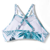 TROPICAL TEAL RUFFLED 2 PIECE SWIMSUIT - GREEN