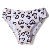 HALTER NECK HEART PRINTED 2 PIECE SWIMSUIT - BEIGE