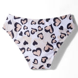 HALTER NECK HEART PRINTED 2 PIECE SWIMSUIT - BEIGE