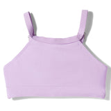 HALTER NECK HEART PRINTED 2 PIECE SWIMSUIT - PURPLE