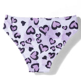 HALTER NECK HEART PRINTED 2 PIECE SWIMSUIT - PURPLE