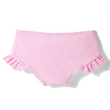 SPAGHETTI STYLE BOW APPLIQUE 2 PIECE SWIMSUIT - PINK