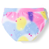 RUFFLED STRAP UNICORN PRINT 2 PIECE SWIMSUIT - PINK