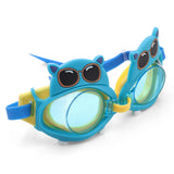 ROUND SHAPE BEAR DESIGN SWIMMING GOGGLES - BLUE