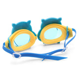 ROUND SHAPE BEAR DESIGN SWIMMING GOGGLES - BLUE