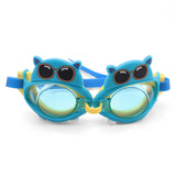 ROUND SHAPE BEAR DESIGN SWIMMING GOGGLES - BLUE