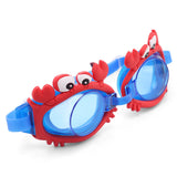 ROUND SHAPE CRAB DESIGN SWIMMING GOGGLES - BLUE & RED