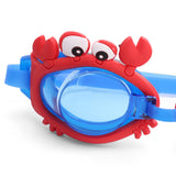 ROUND SHAPE CRAB DESIGN SWIMMING GOGGLES - BLUE & RED