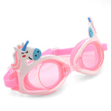 ROUND SHAPE UNICORN DESIGN SWIMMING GOGGLES - LIGHT PINK