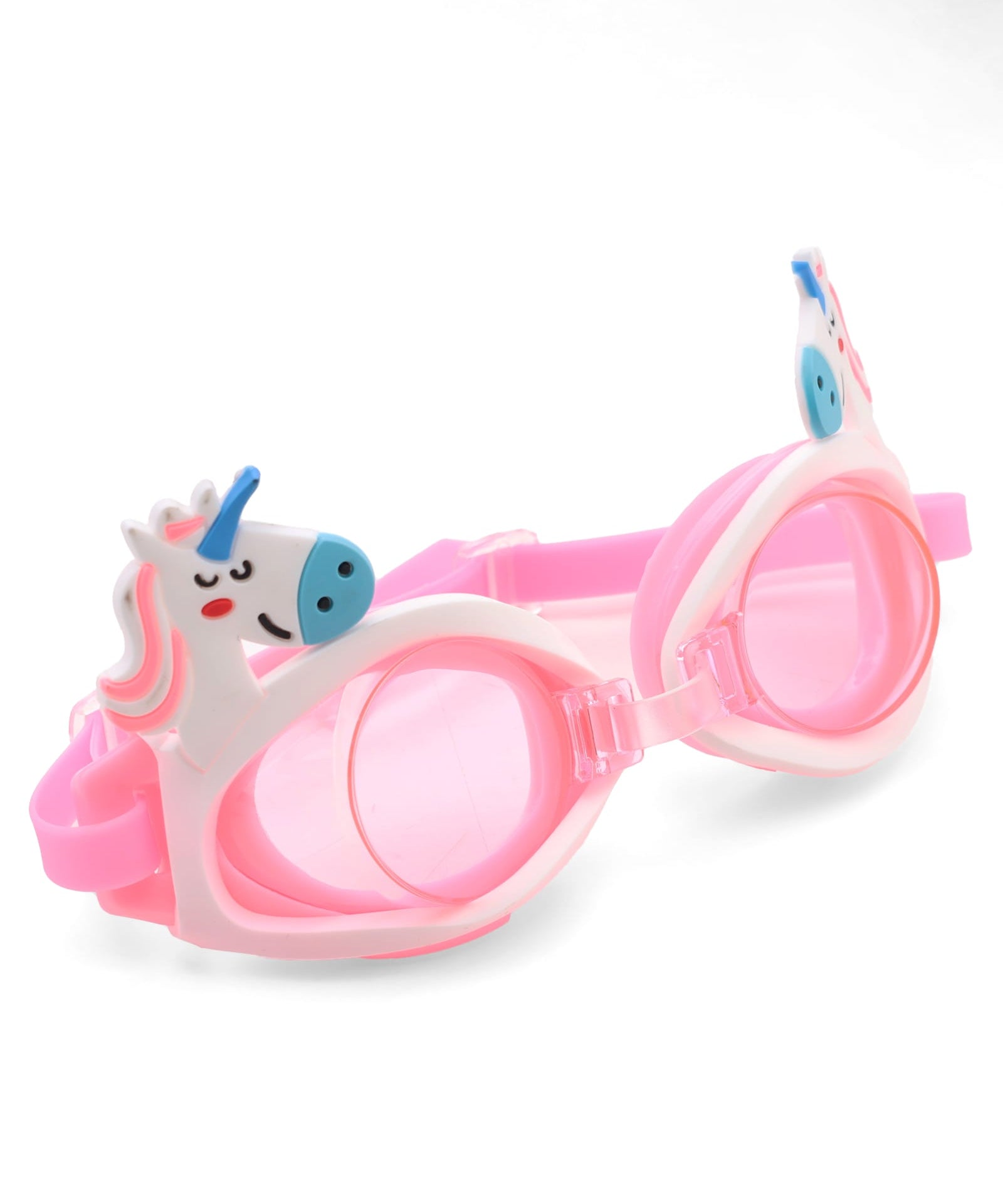ROUND SHAPE UNICORN DESIGN SWIMMING GOGGLES - LIGHT PINK