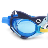 ROUND SHAPE SHARK DESIGN SWIMMING GOGGLES - BLUE
