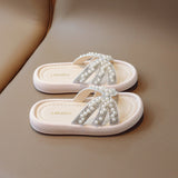 BEADS & PEARL APPLIQUE FLIP-FLOP - WHITE