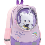 Teddy Design Front Pocket Backpack - Purple