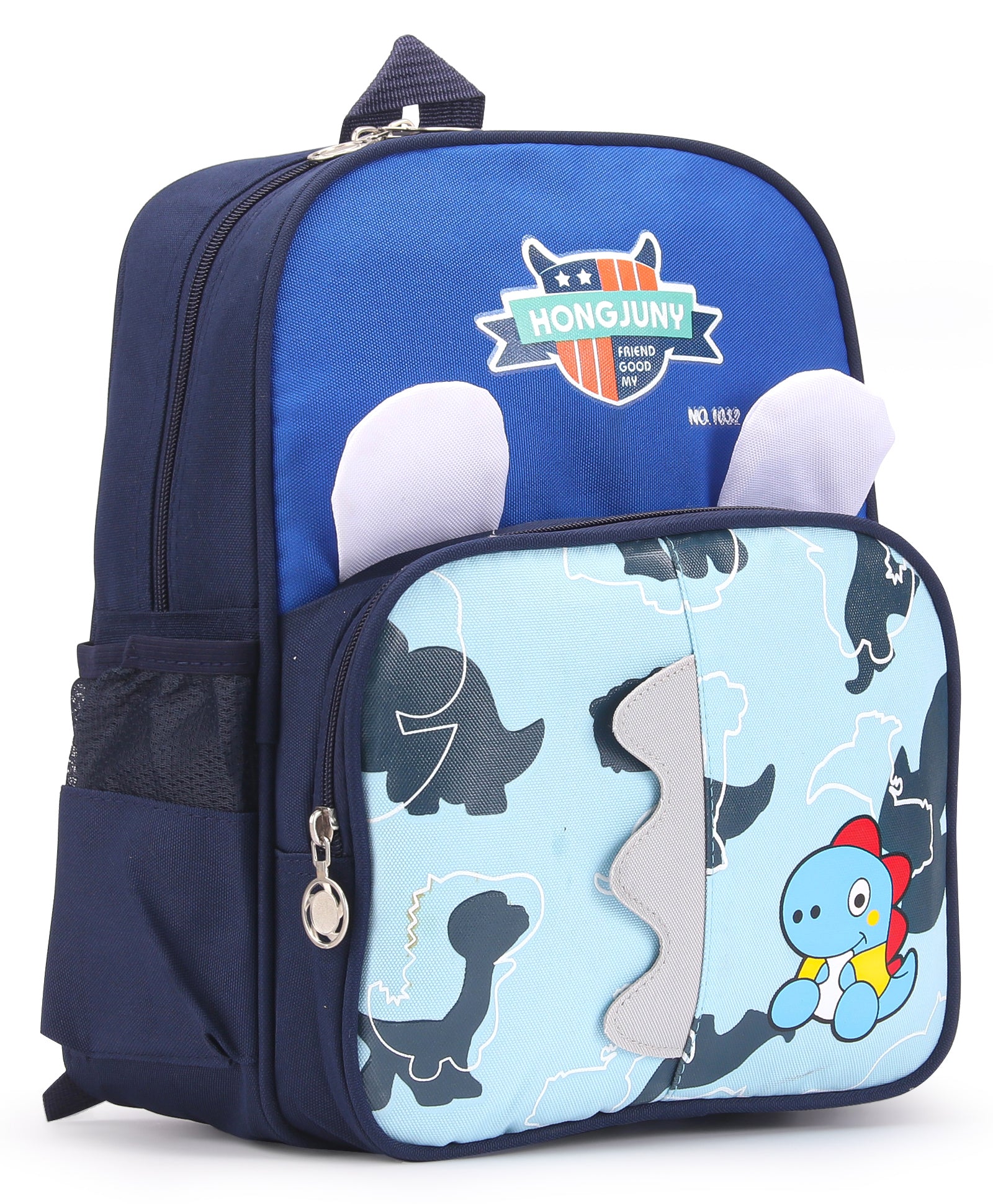 Dinosaur Pint Double Pocket Backpack - Blue