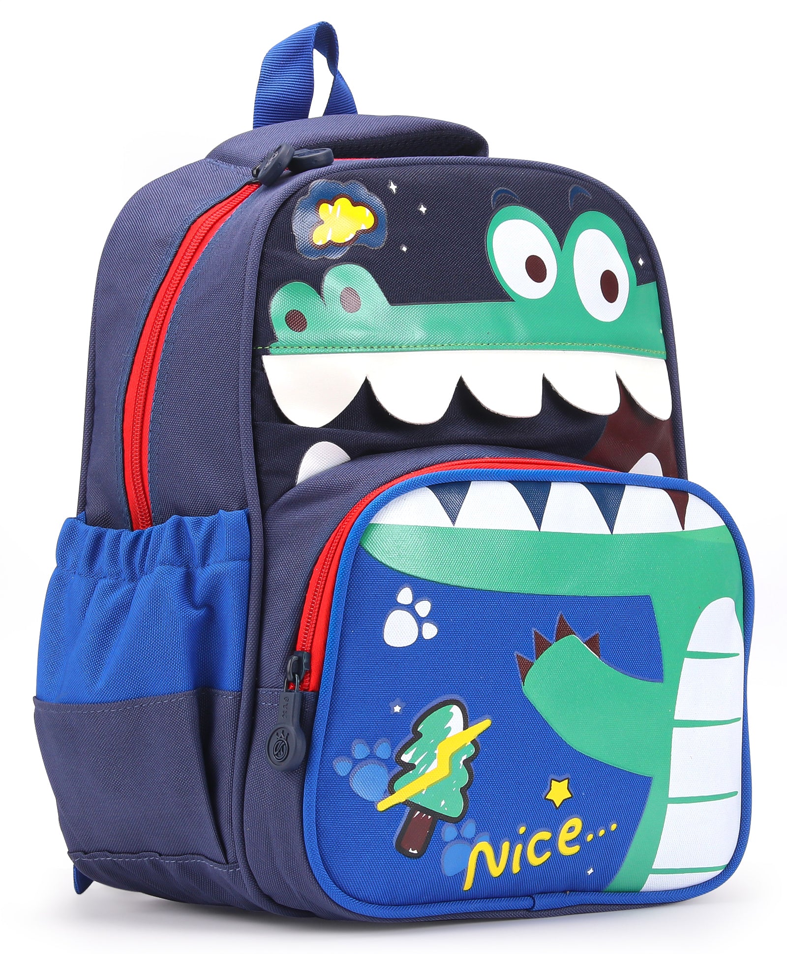 Crocodile Design Backpack - Blue