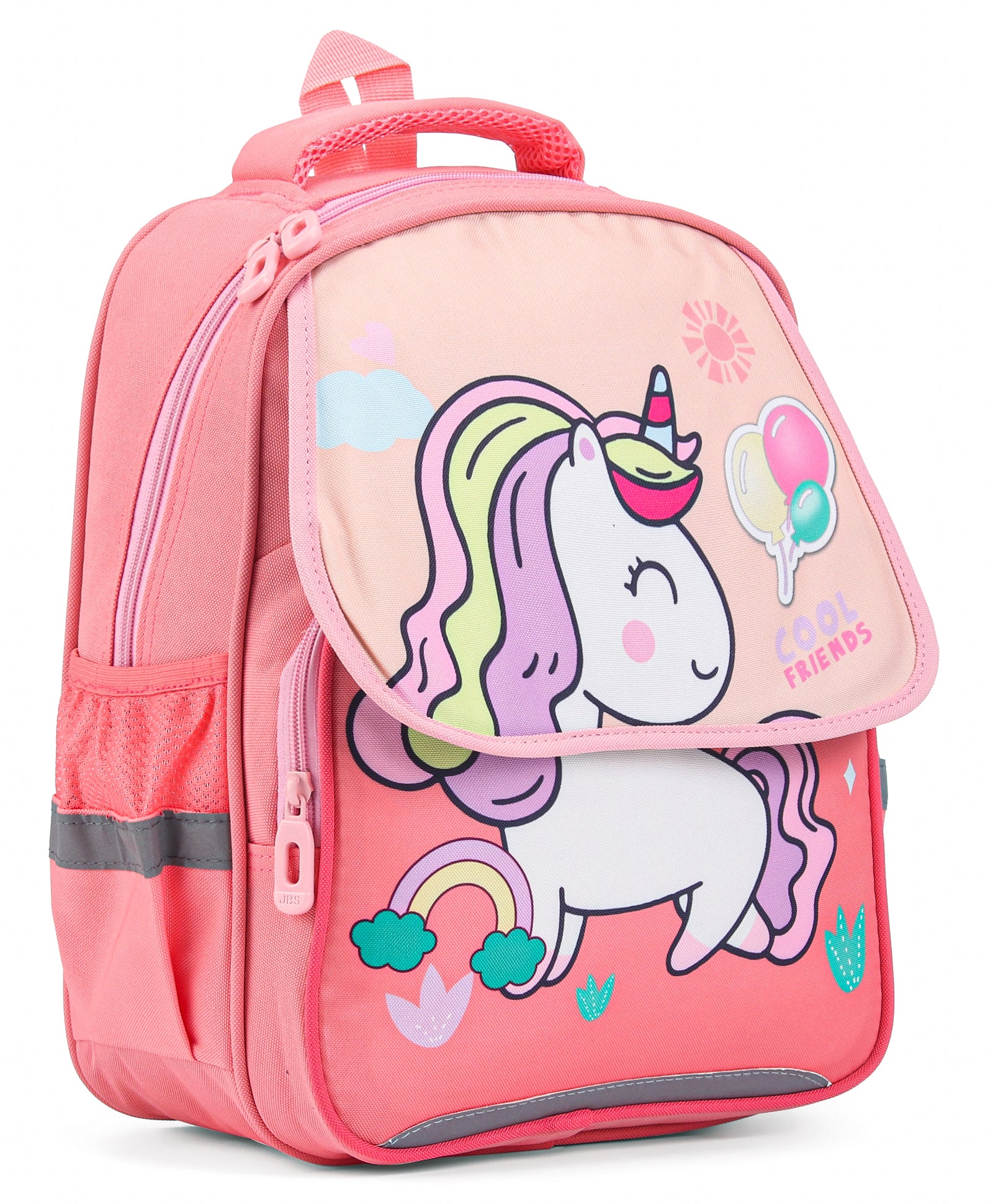 Unicorn & Balloons Print Backpack - Peach