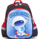 Astronaut Print Hard Case Backpack - Black & Red