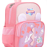 Aqua Print Double Pocket Backpack - Pink