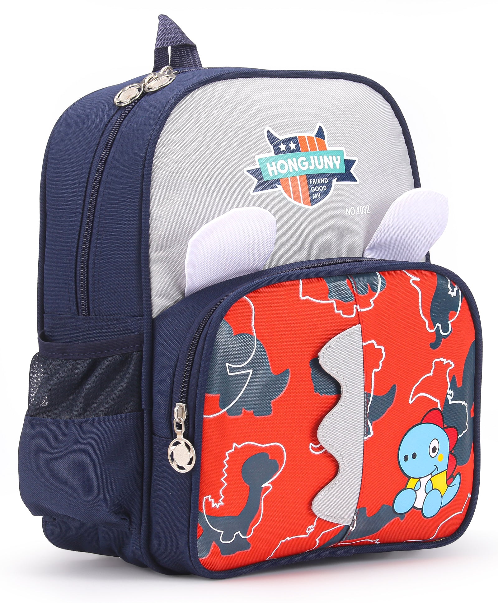 Dinosaur Pint Double Pocket Backpack - Red