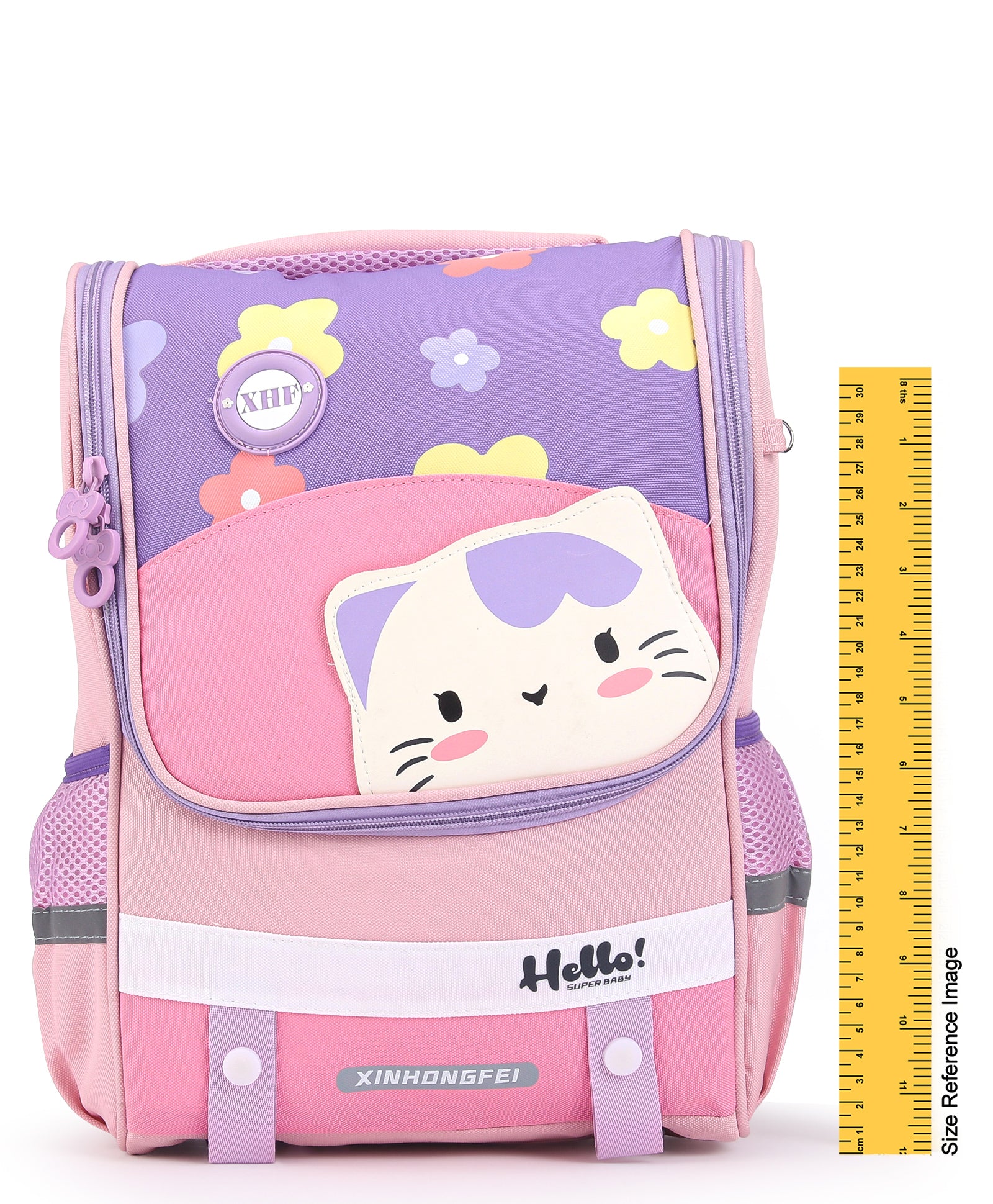 Cat Print Backpack - Pink