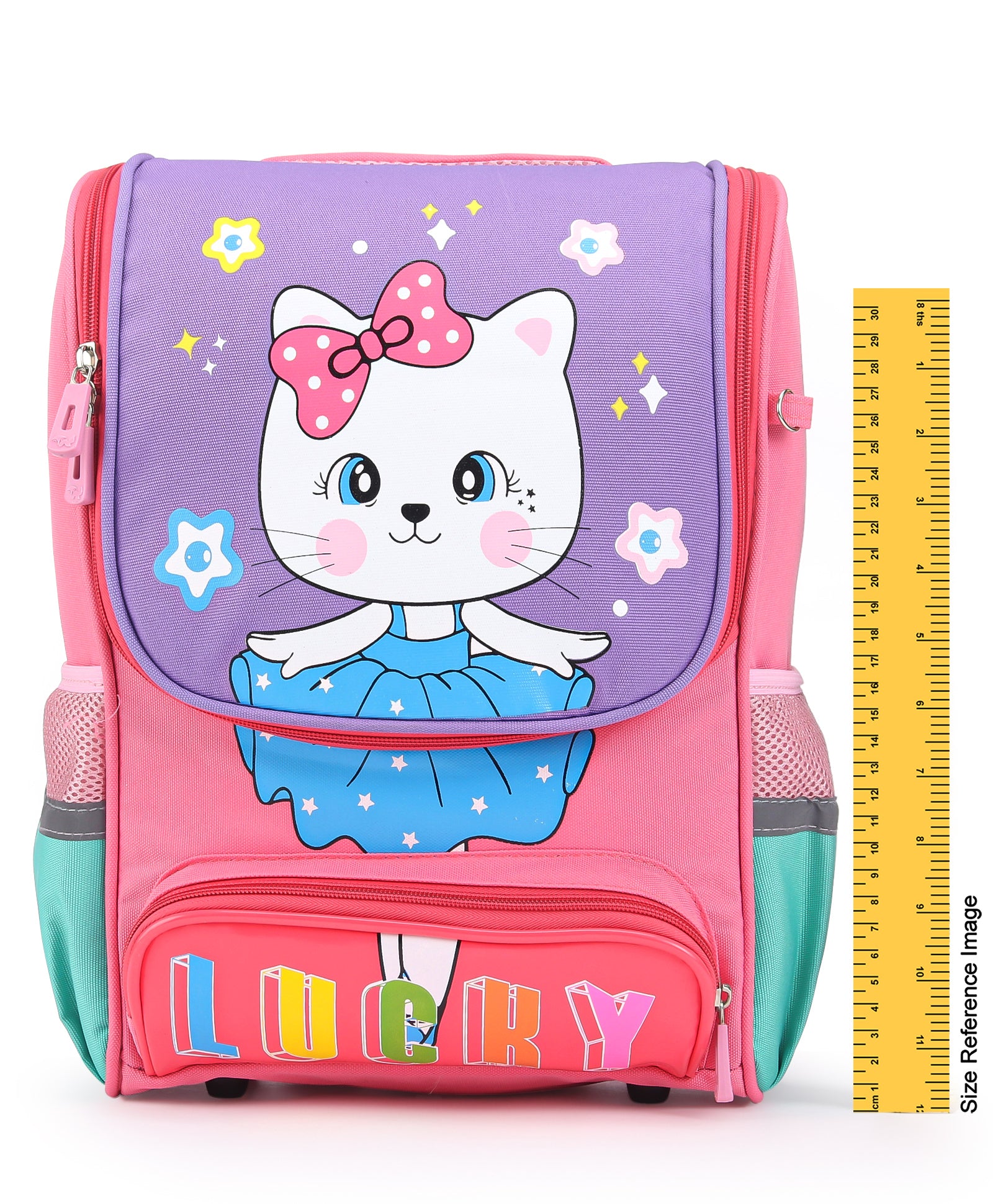 Kitten Print Front Open Backpack - Pink