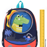 Crocodile Design Front Pocket Backpack - Navy