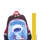 Astronaut Print Hard Case Backpack - Black & Red