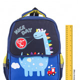 Dino Print Backpack - Navy & Yellow