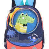 Crocodile Design Front Pocket Backpack - Navy