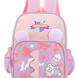 Aqua Print Double Pocket Backpack - Purple