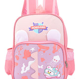 Aqua Print Double Pocket Backpack - Pink