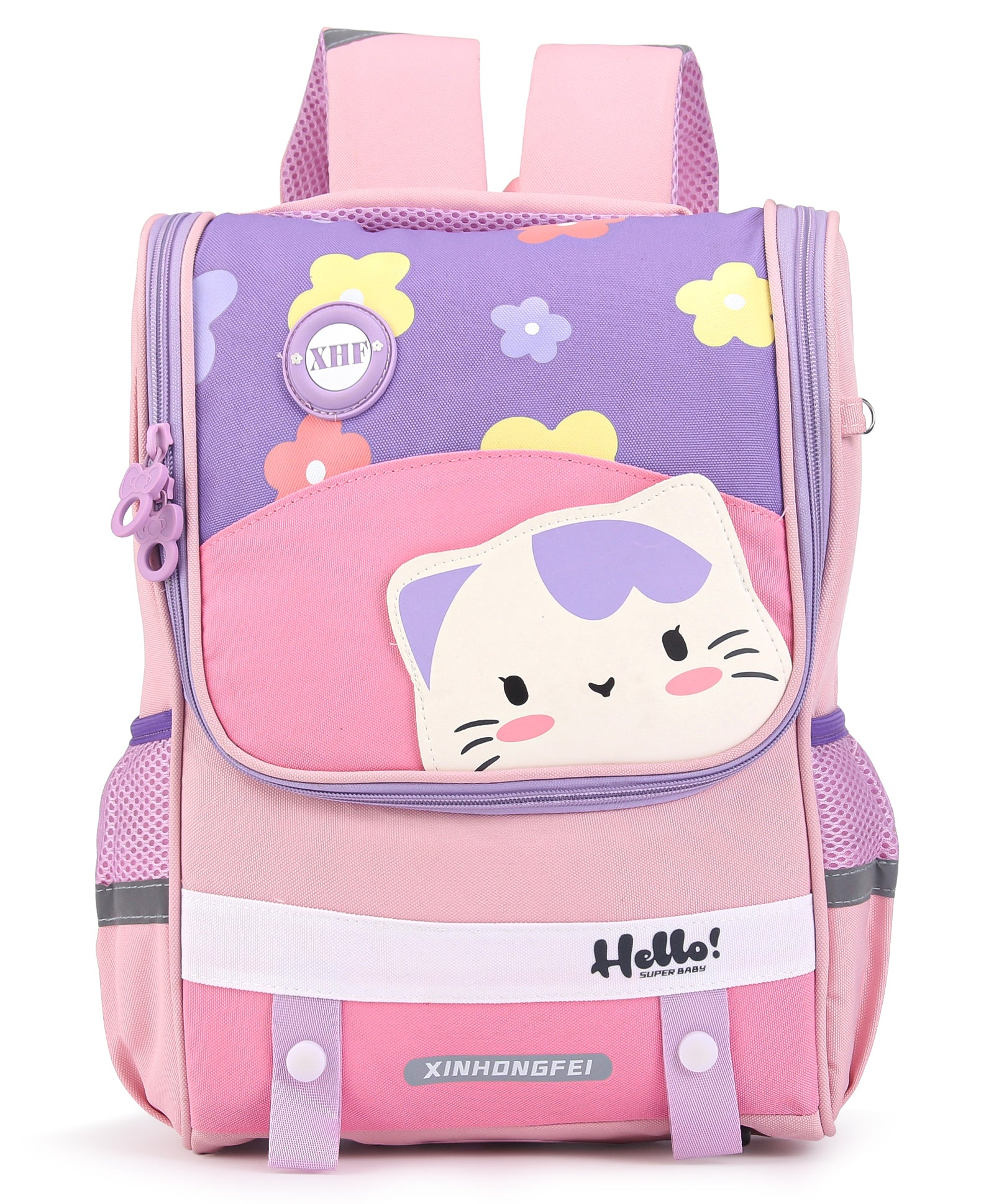 Cat Print Backpack - Pink