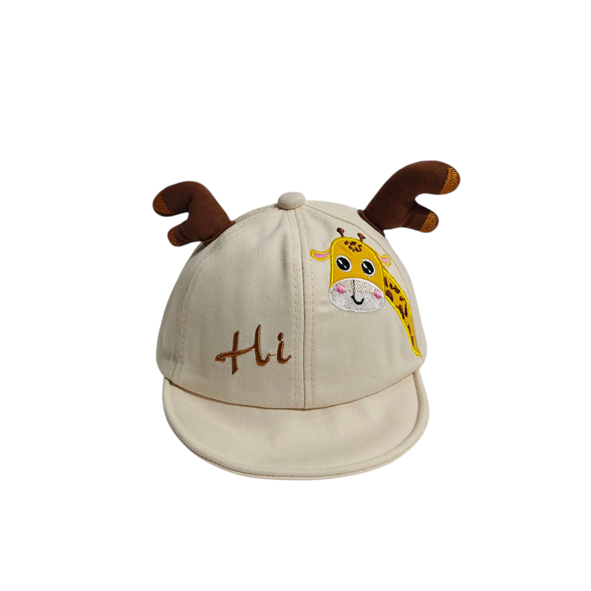 HI TEXT GIRAFFE EMBROIDERED CAP