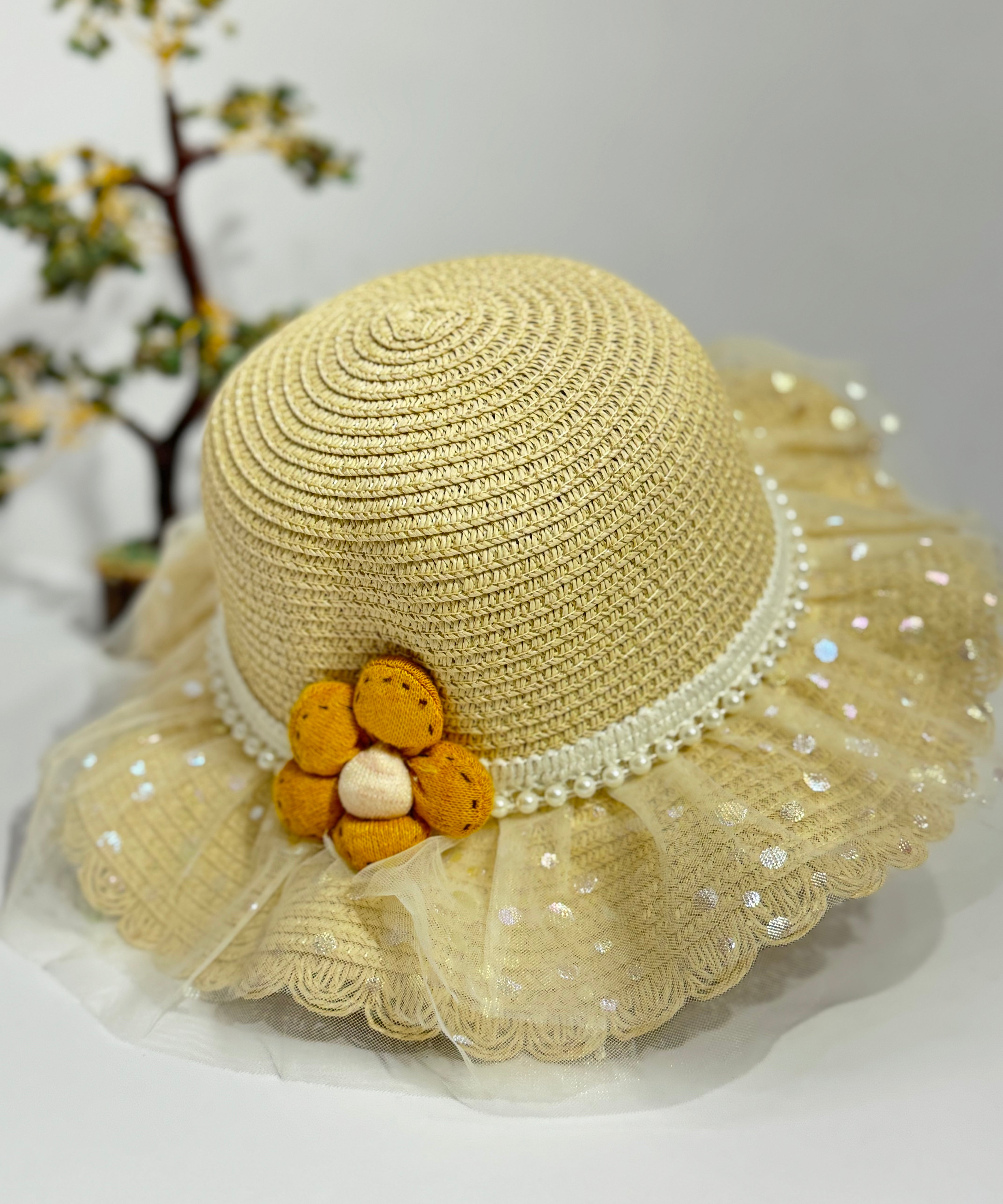 FLOWER POWER POLKA SUMMER HAT