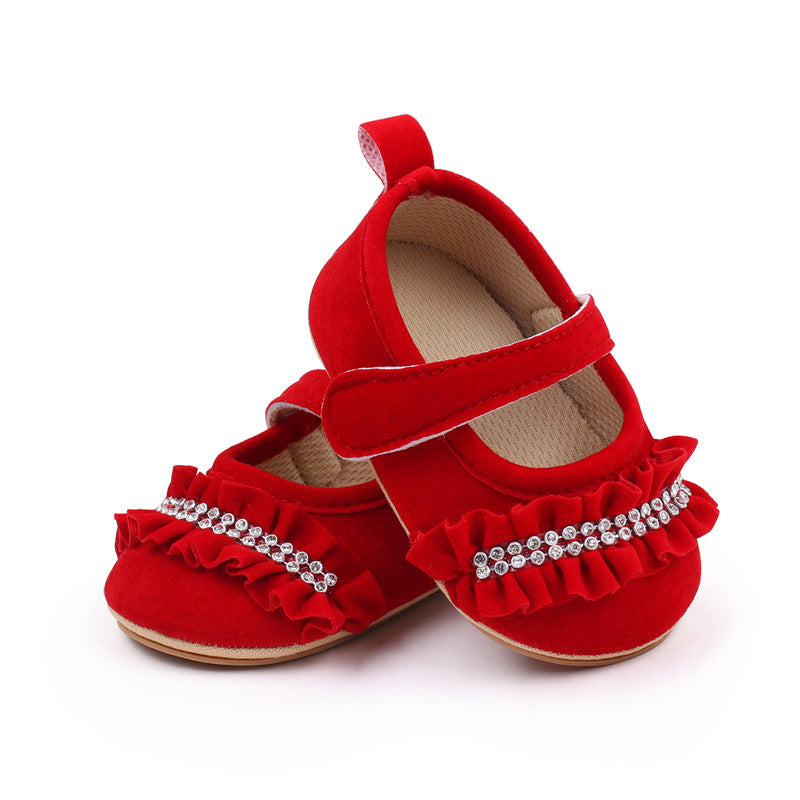 ASHLEY STONE APPLIQUE BOOTIES - RED